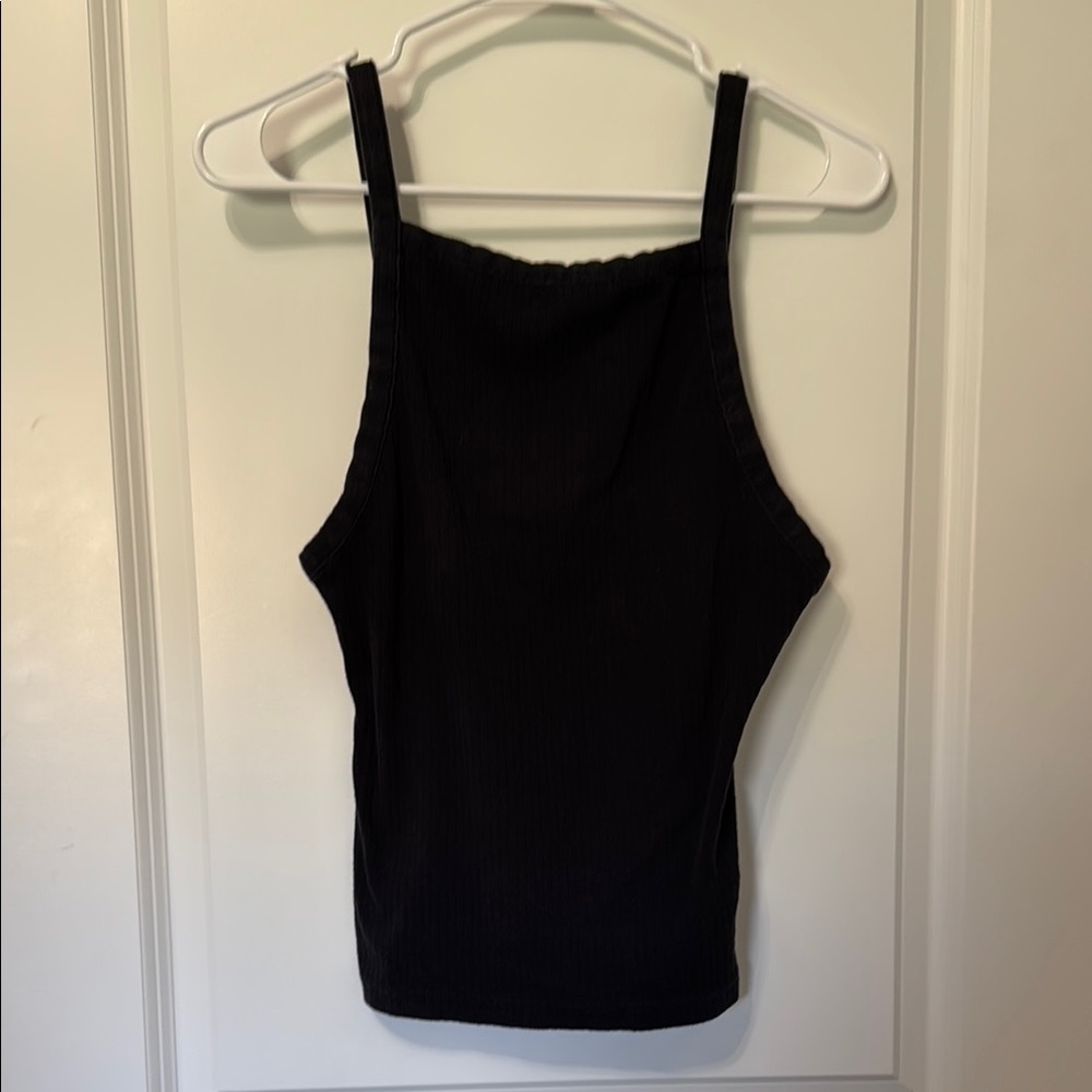 Free People Black Fitted Sleeveless Tank Top